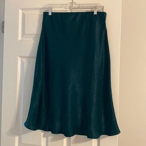 NWT Banana Republic Satin Slip Midi Skirt in Forever Green